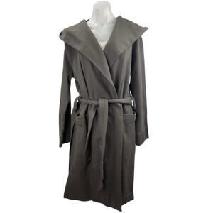 NEW Walden Women's Gray Belted Open Front Long Sleeve Trench Coat Jacket Size M